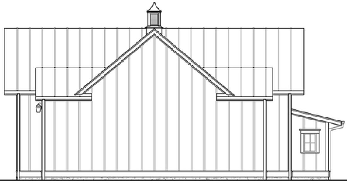 Rear Elevation for House Plan #335990