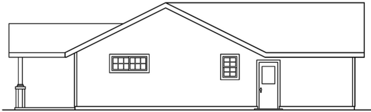 Rear Elevation for House Plan #341231