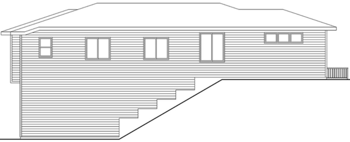 Left Elevation for House Plan #347491