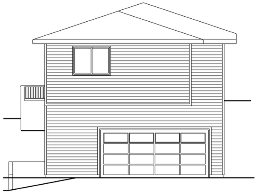 Rear Elevation for House Plan #347491