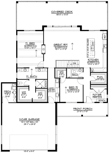 Main Floor Plan for House Plan #754681