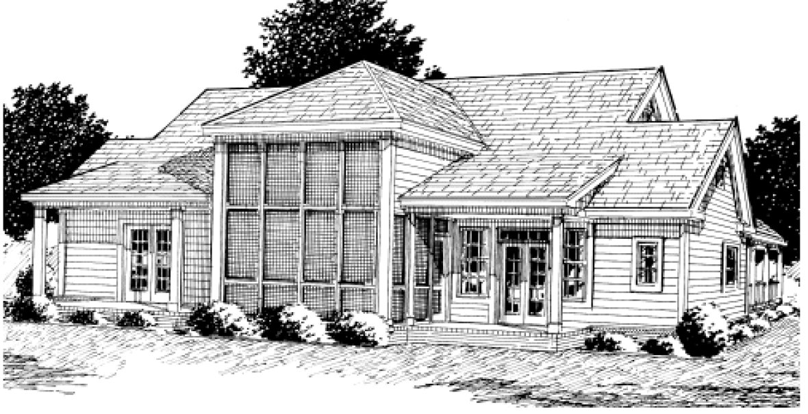 Rear Elevation for House Plan #243512
