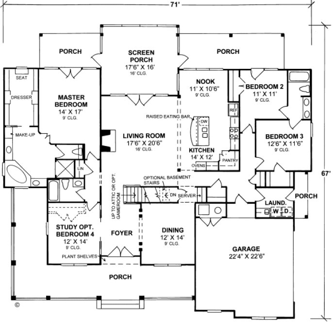Main Floor Plan for House Plan #243512