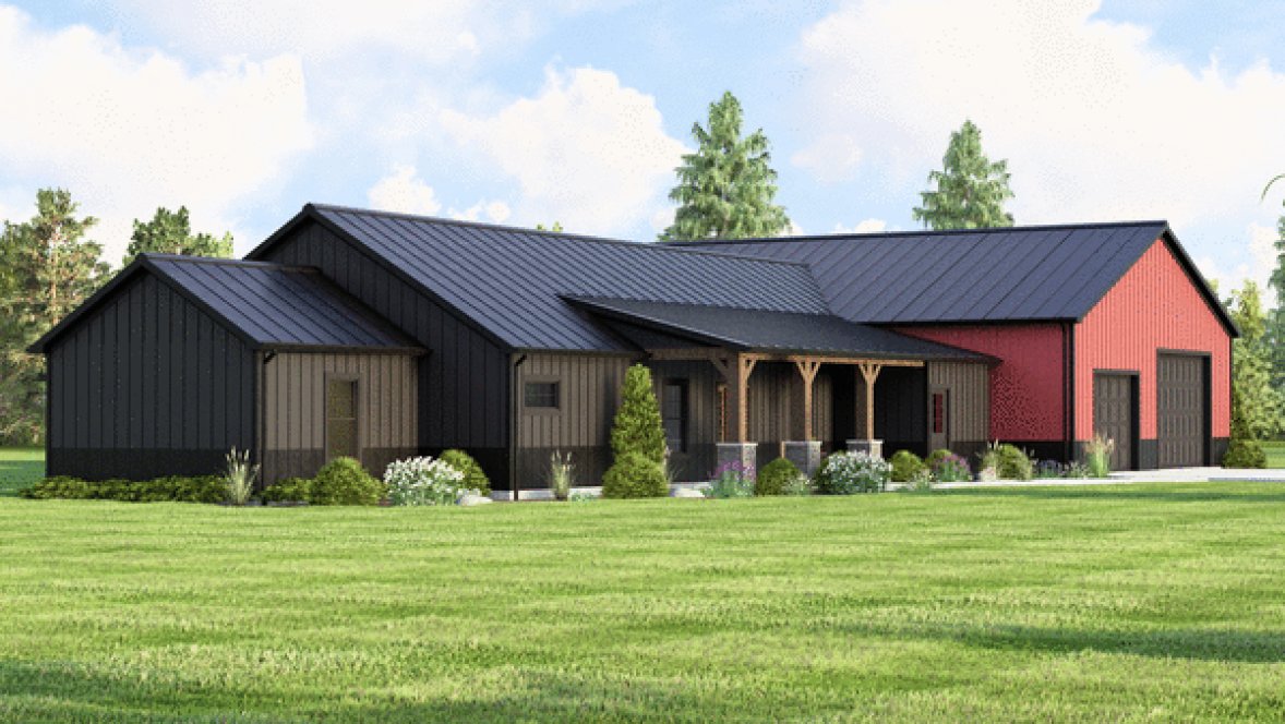 Left Elevation for House Plan #754202