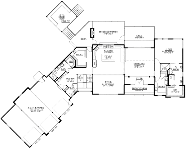 Main Floor Plan for House Plan #759244