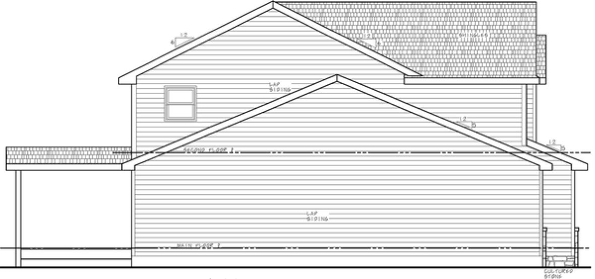 Left Elevation for House Plan #153732