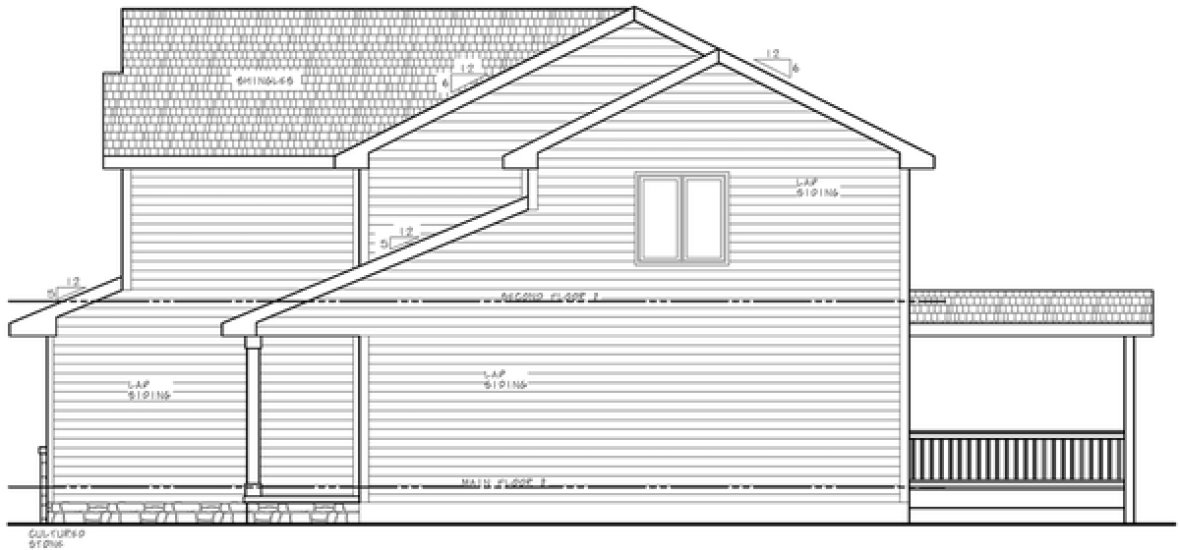 Right Elevation for House Plan #153732