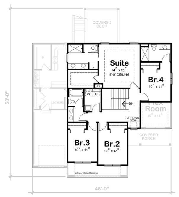 Second Floor Plan for House Plan #153732