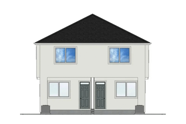 Rear Elevation for House Plan #195518