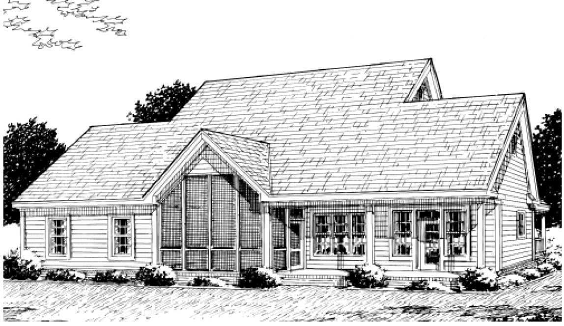 Rear Elevation for House Plan #244514