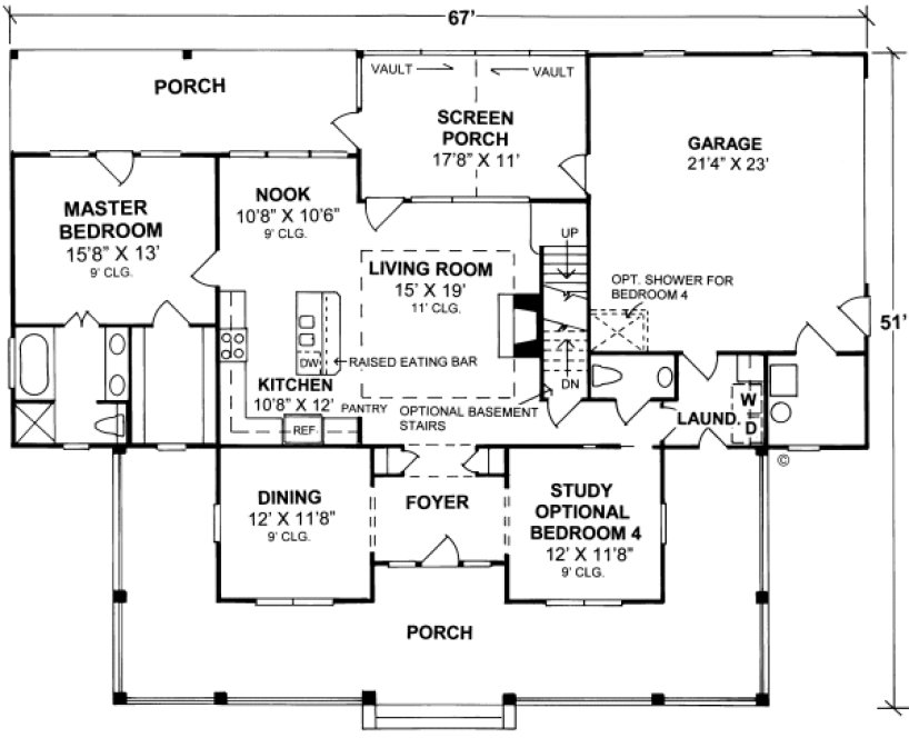 Main Floor Plan for House Plan #244514