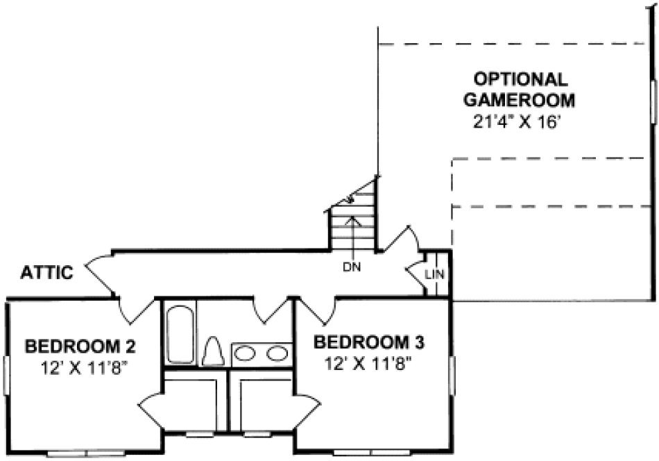 Second Floor Plan for House Plan #244514