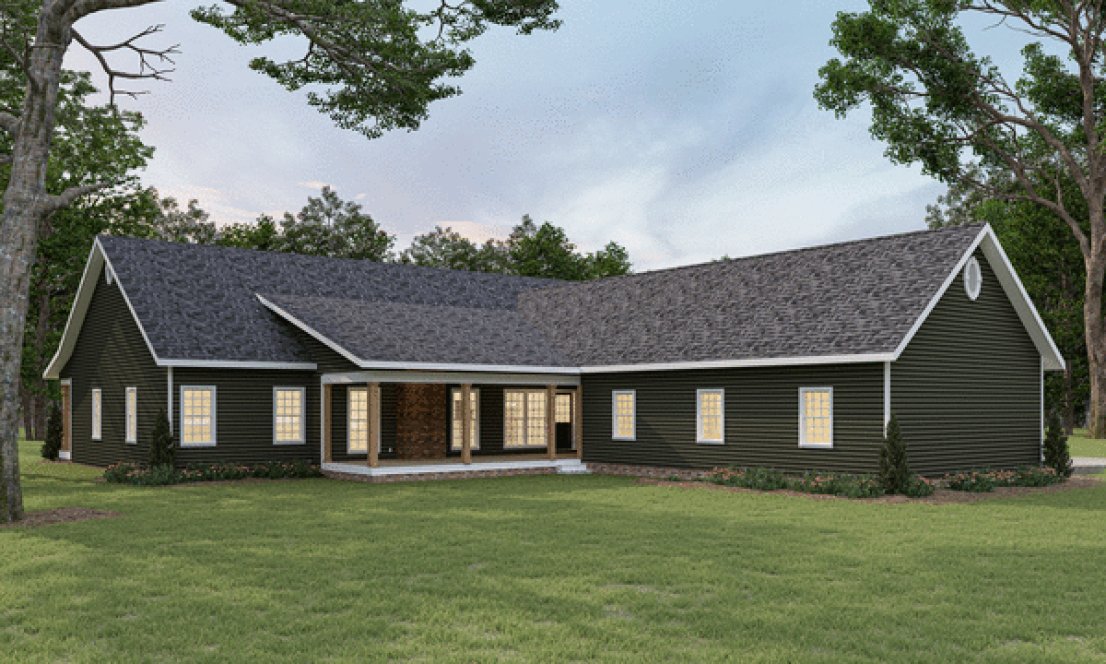 Rear Elevation for House Plan #435342
