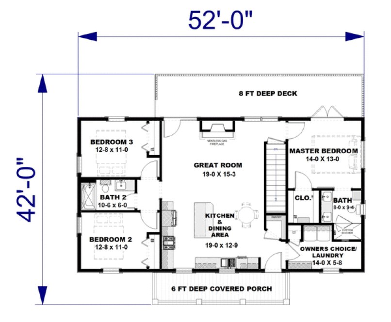 Main Floor Plan for House Plan #434041