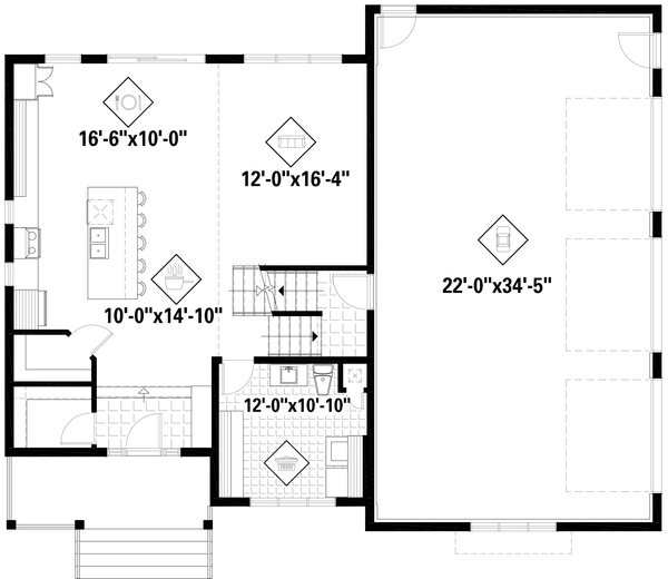 Main Floor Plan for House Plan #175402