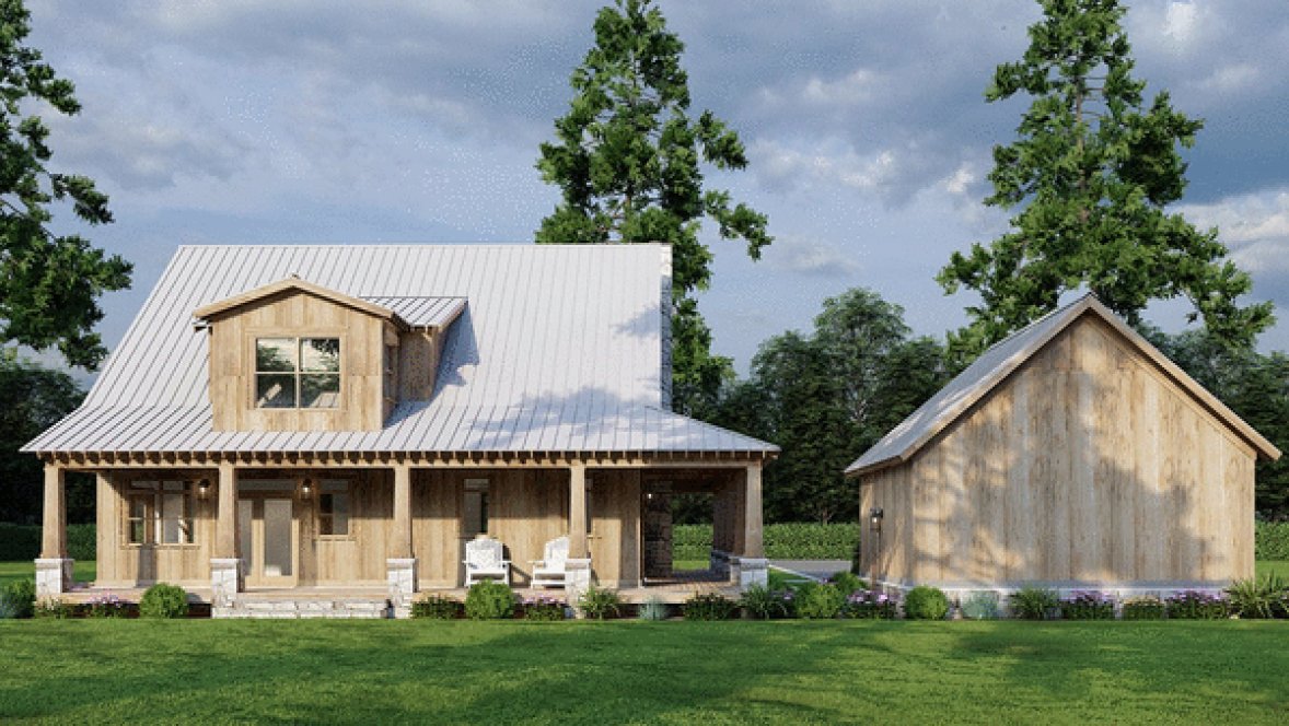 Rear Elevation for House Plan #319432