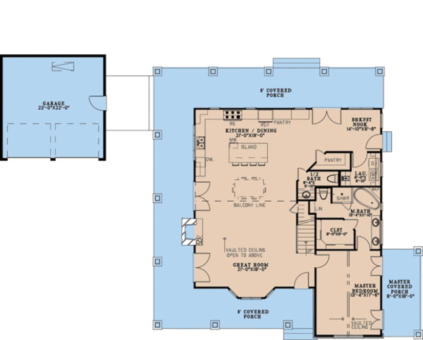 Main Floor Plan for House Plan #319432