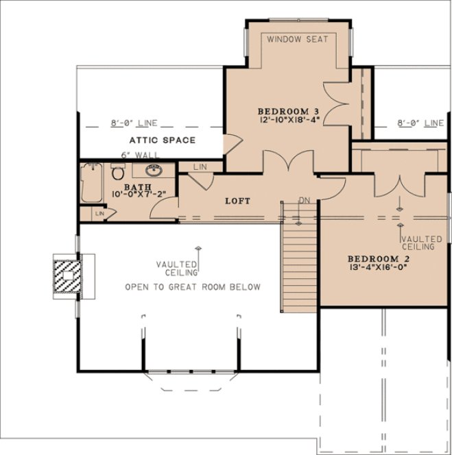 Second Floor Plan for House Plan #319432
