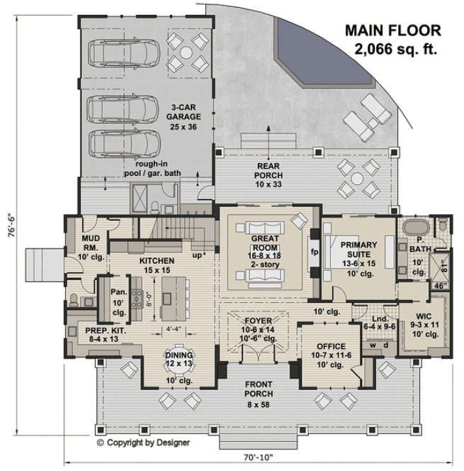 Main Floor Plan for House Plan #284623