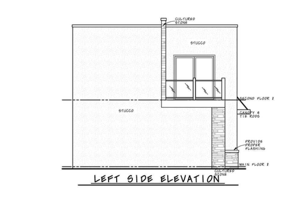 Left Elevation for House Plan #150851