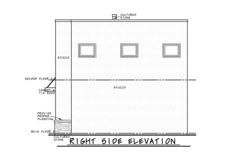 Right Elevation for House Plan #150851