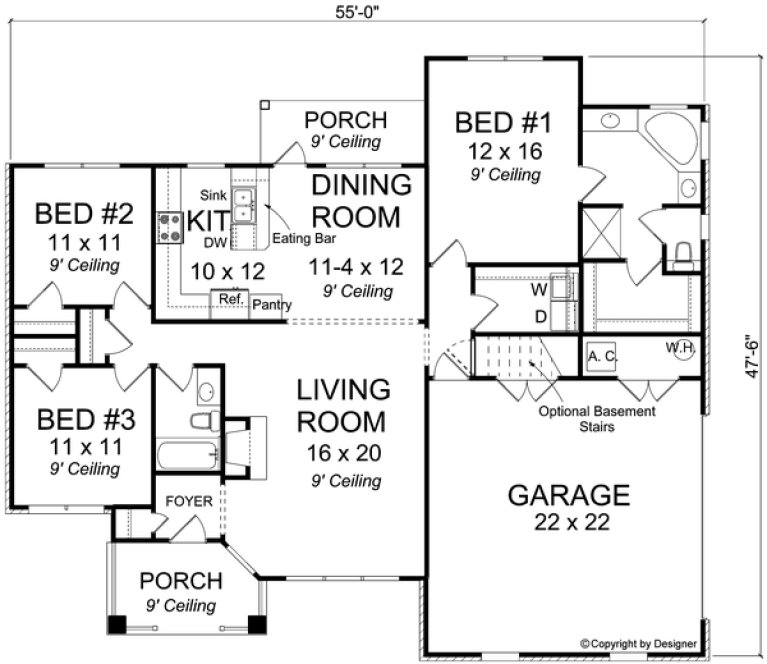 Main Floor Plan for House Plan #242741