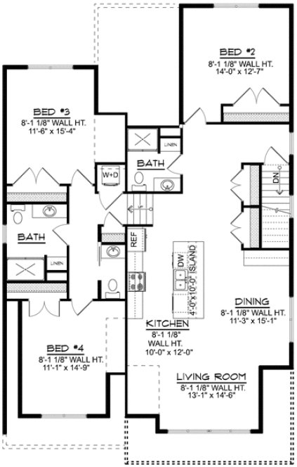 Second Floor Plan for House Plan #754442