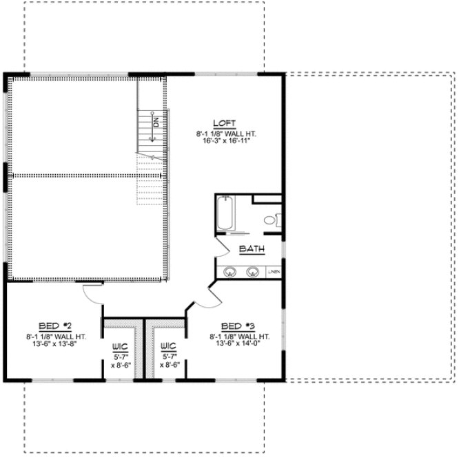 Second Floor Plan for House Plan #757413