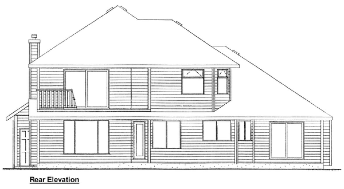 Rear Elevation for House Plan #200283