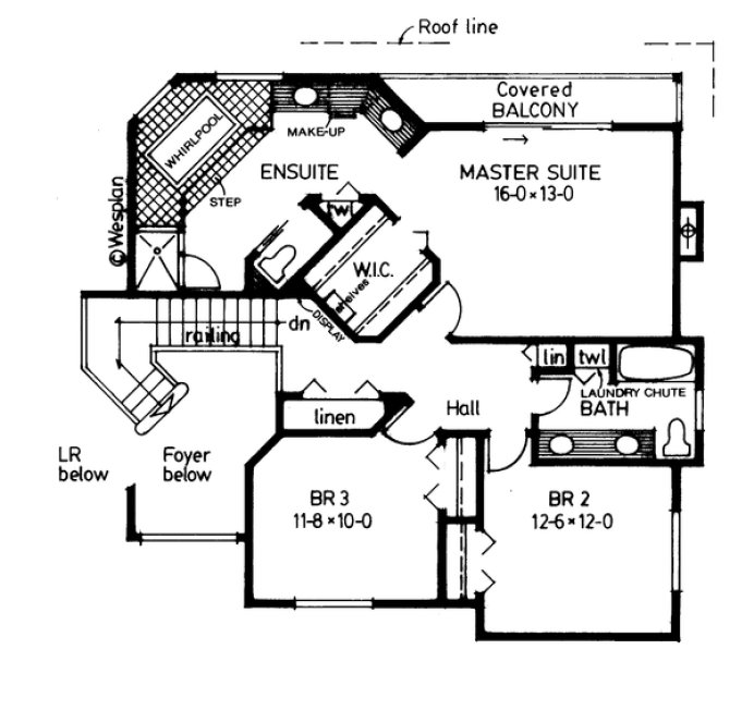 Second Floor Plan for House Plan #200283