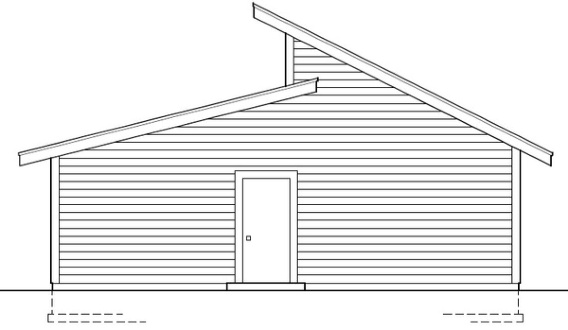 Rear Elevation for House Plan #801080