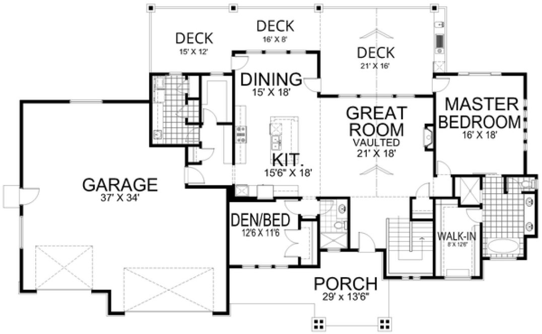 Main Floor Plan for House Plan #808434