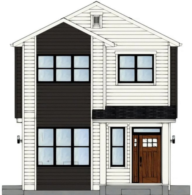 Rear Elevation for House Plan #194122