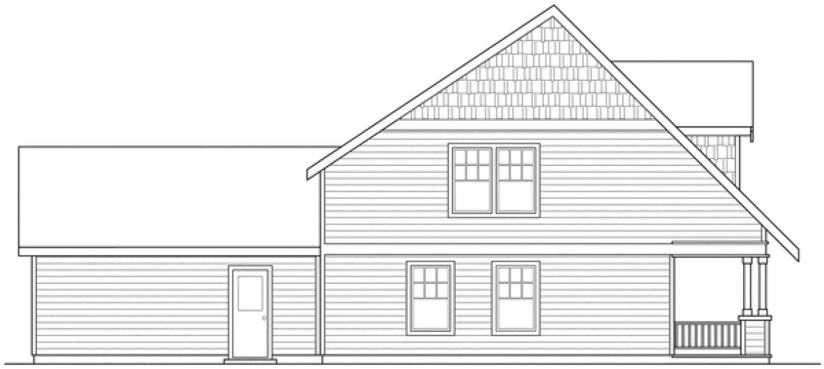 Left Elevation for House Plan #341451