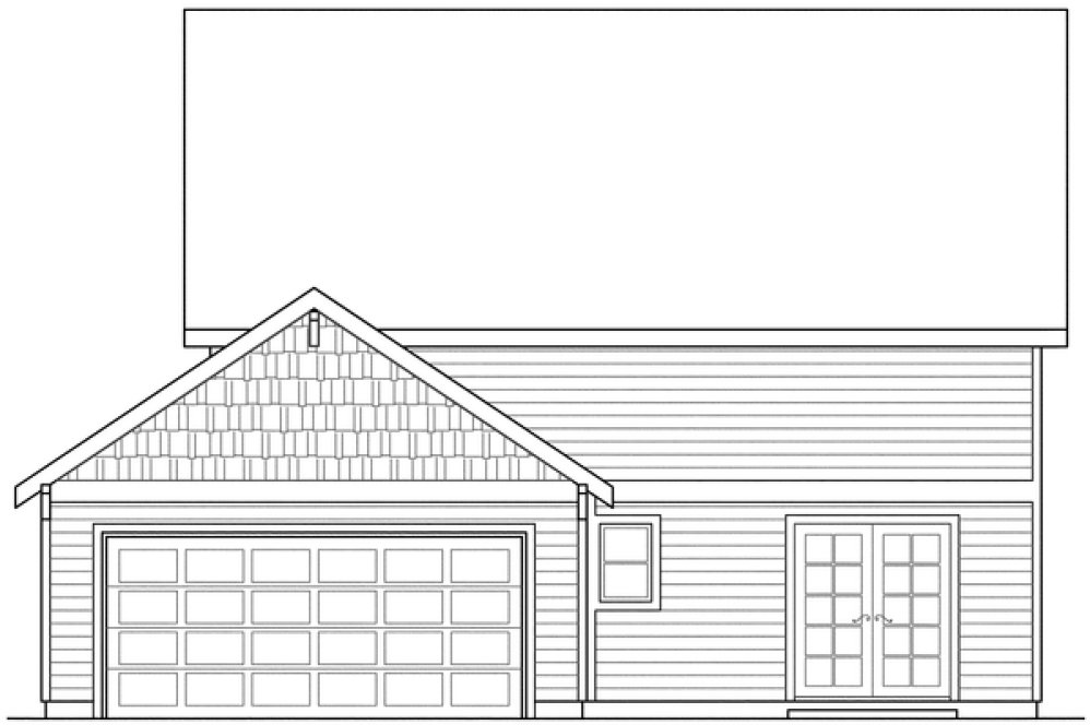 Rear Elevation for House Plan #341451