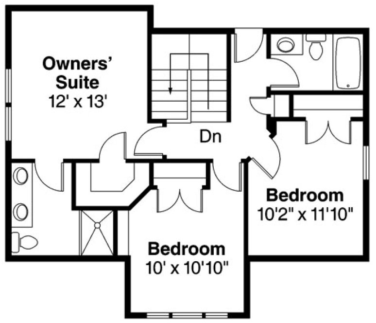 Second Floor Plan for House Plan #341451