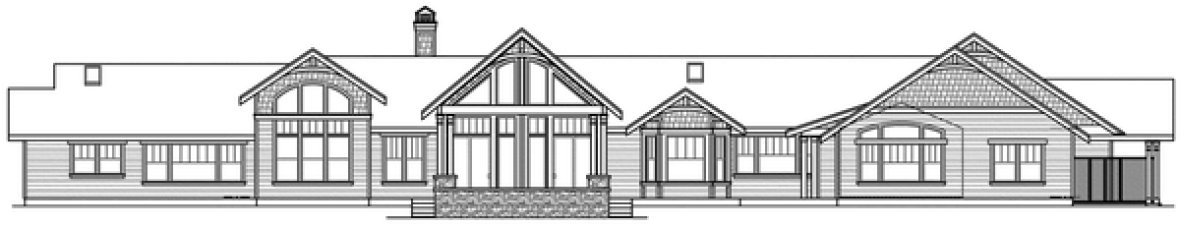 Rear Elevation for House Plan #347353