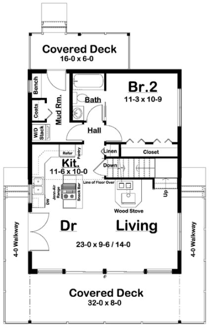 Main Floor Plan for House Plan #203054