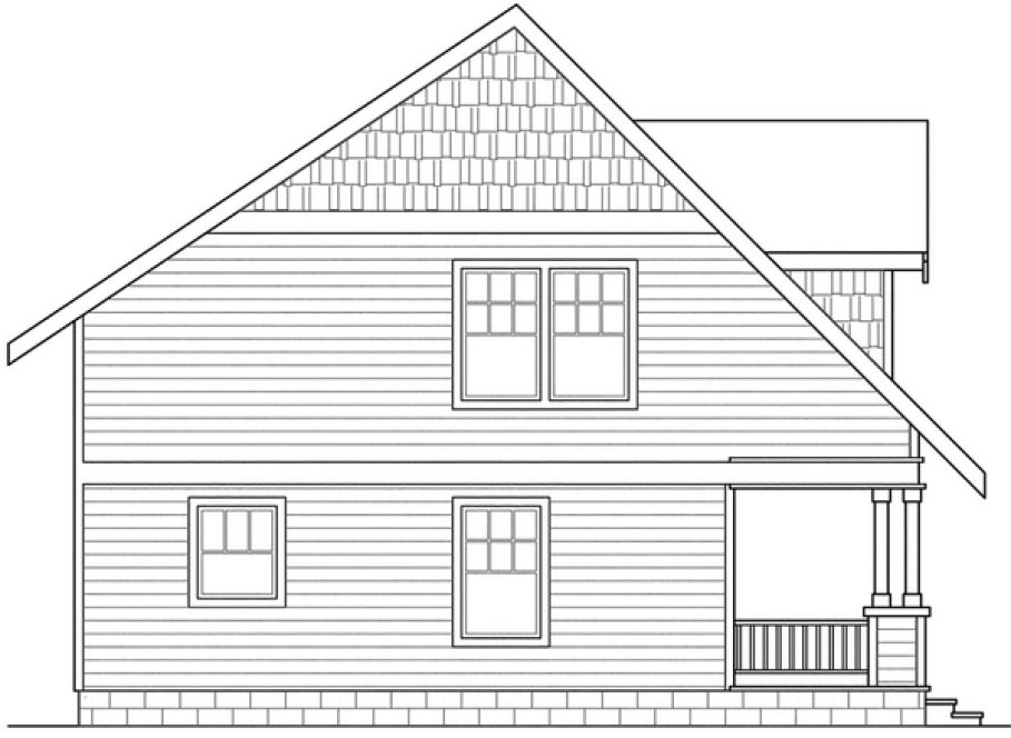 Left Elevation for House Plan #344141