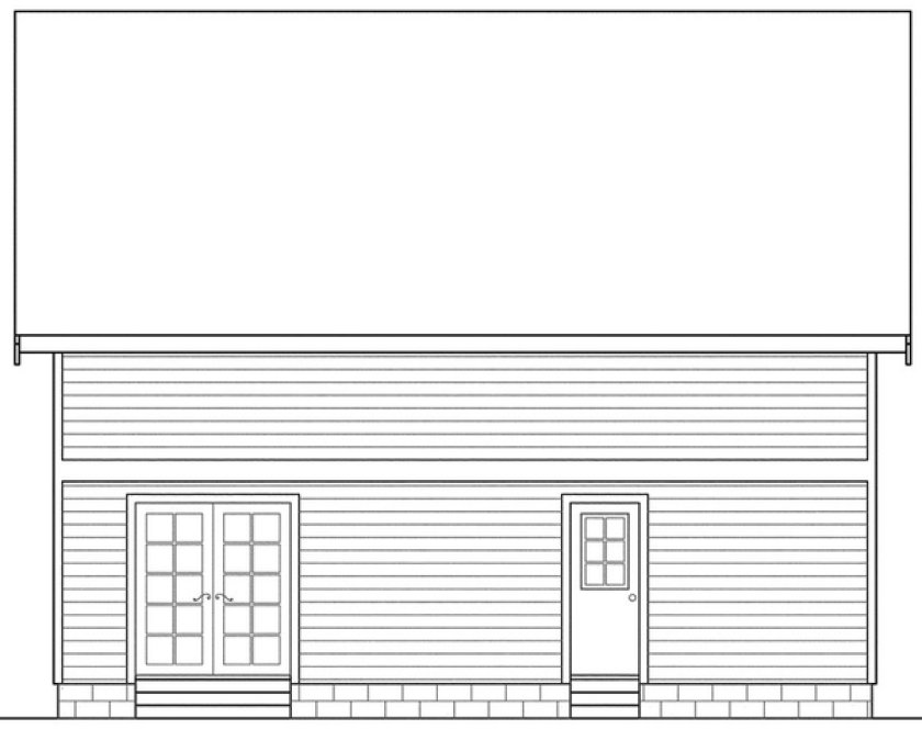 Rear Elevation for House Plan #344141