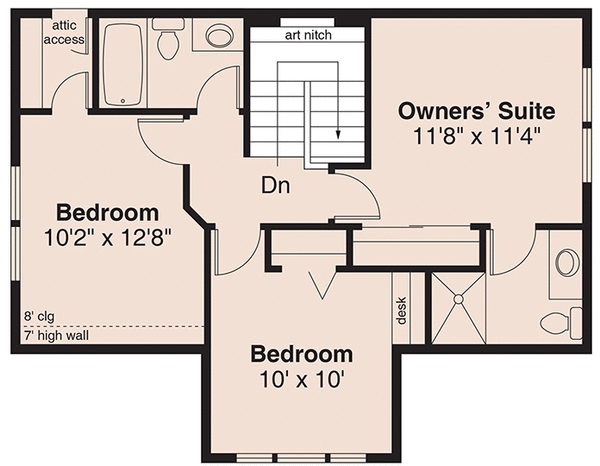 Second Floor Plan for House Plan #344141