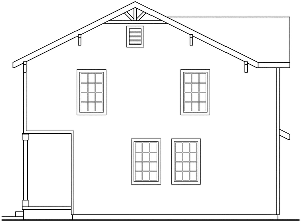 Left Elevation for House Plan #341331
