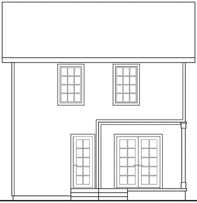 Rear Elevation for House Plan #341331