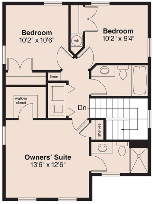 Second Floor Plan for House Plan #341331