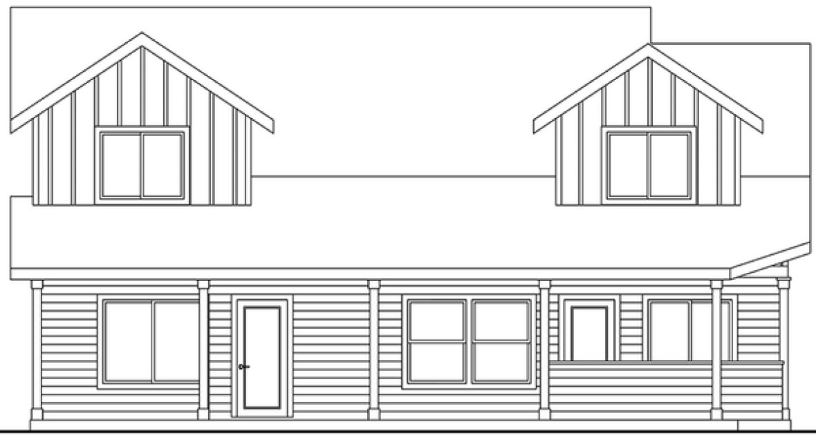Rear Elevation for House Plan #345332
