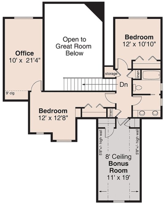 Second Floor Plan for House Plan #345332
