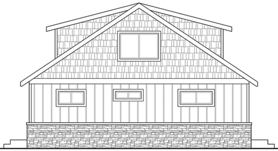 Rear Elevation for House Plan #340631