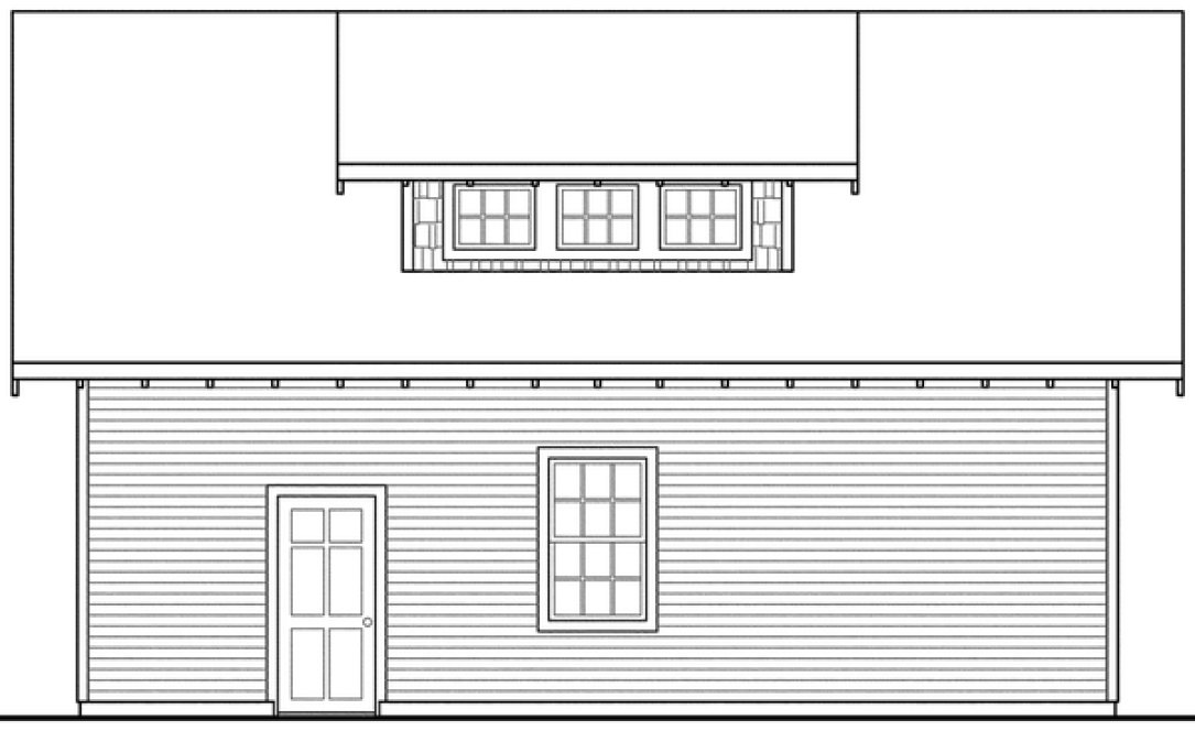 Rear Elevation for House Plan #344341