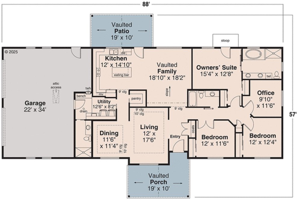 Main Floor Plan for House Plan #341322
