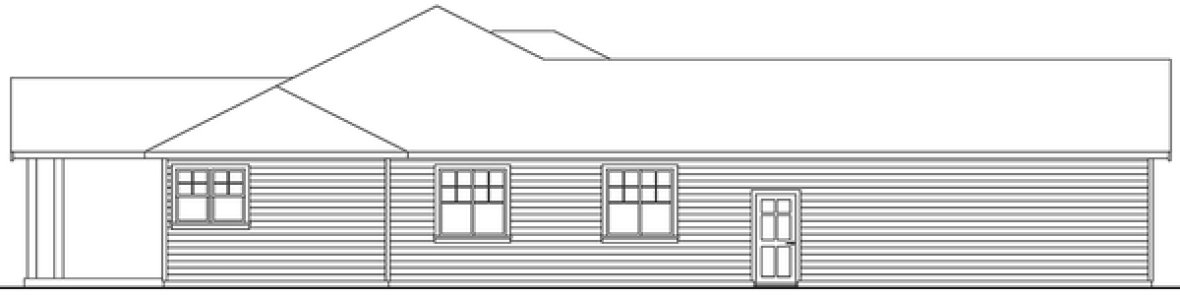 Left Elevation for House Plan #344003